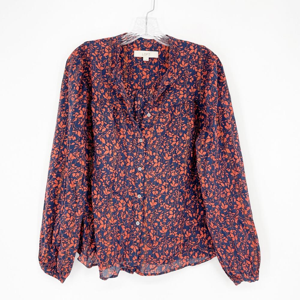 Loft Long Sleeve Button-Up Top Size Medium